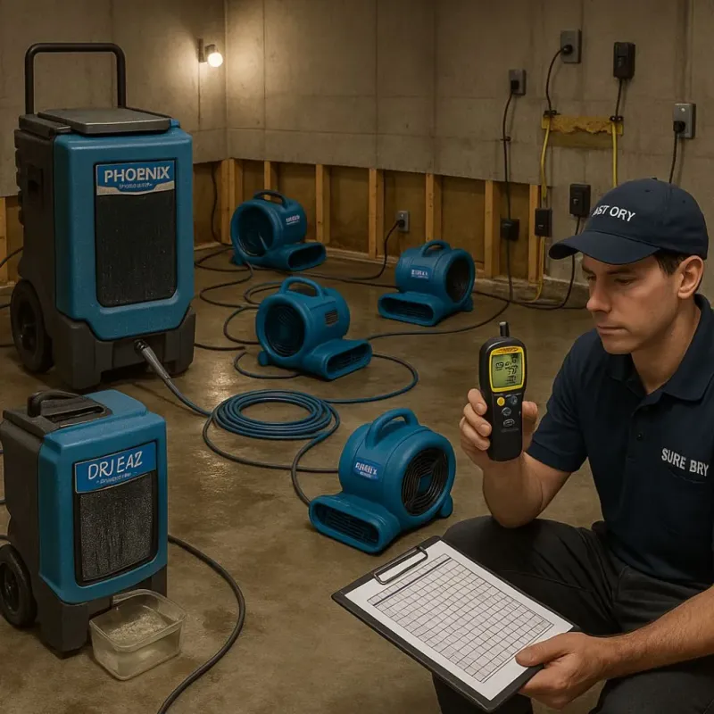 Structural Drying and Dehumidification process in Isanti, MN